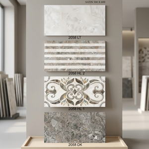 Carreaux muraux en céramique numérique 3D gris 300x600mm (12x24) pour cuisine, salle de bain, centre commercial, hall, intérieur, carreaux en porcelaine pour présentoir de salle d'exposition - Product Image 4