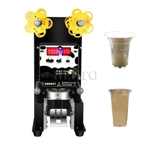 Eenvoudige Bediening Op Maat Gemaakte Bubble Tea Cup Seal Machine/Sap Cup Seal Machine / Plastic Ronde Cup Afdichting Deksel Machine