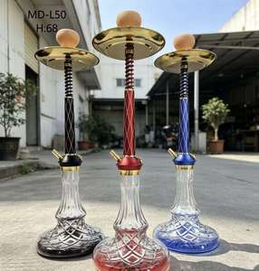 Metal Hookah Standalone Base Glass Hookah Bowl Spring Tobacco Pipe Holder for Lounge <b>Bar</b> - Product Image 5