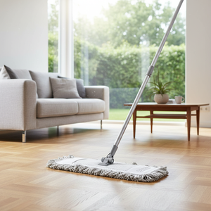 Gizmop 40 cm Microfibre Fabric Dust Mop Folding Type Self-Wringer Parquet Flooring Quick Absorption 20,000 Durable Home Office - Product Image 5