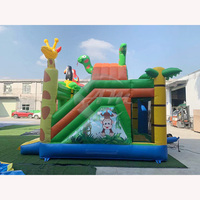 Nouveau Château Gonflable Jungle Amusant en PVC, Parc de Trampoline pour Enfants avec Souffleur et Kits de Réparation Mixte