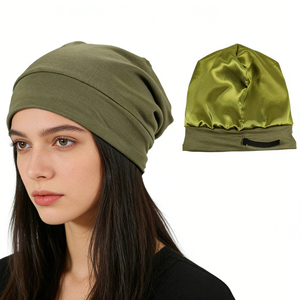 HZM-18250 <span class=keywords><strong>Bonnet</strong></span> souple réglable pour femme, couvre-cheveux de nuit, <span class=keywords><strong>bonnet</strong></span> hijab, <span class=keywords><strong>sous</strong></span>-écharpe, doublure <span class=keywords><strong>en</strong></span> satin de <span class=keywords><strong>soie</strong></span> - Product Image 4