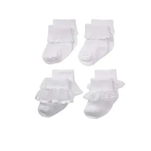 RL-B597 白色婴儿棉有机纯白色婴儿袜子