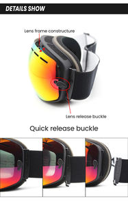 2025最新双镜头防雾滑雪护目镜定制雪板护目镜雪车护目镜滑雪眼镜 - Product Image 3