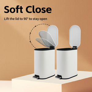 <span class=keywords><strong>Cubo</strong></span> de <span class=keywords><strong>Basura</strong></span> para <span class=keywords><strong>Baño</strong></span> de 10L con Escobilla, Contenedor de <span class=keywords><strong>Basura</strong></span> Pequeño y Elegante, Diseño Delgado, Juego de <span class=keywords><strong>Baño</strong></span> Blanco para Interiores del Hogar - Product Image 2