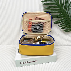 Mattel Pu cuero personalizado viaje maquillaje cosméticos bolsa lona cremallera bolsa moda poliéster almacenamiento bolsas carta - Product Image 4