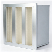 Filter Udara HVAC Efisiensi Tinggi Baru HEPA H13/H14 Lipat Tipe V Bingkai Aluminium Gasket EVA Filter Industri