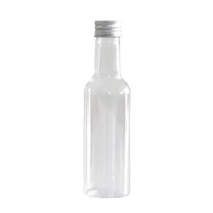Toptan 150ml PET temizle uzun boyun yuvarlak şekil plastik şarap şişesi için kırmızı şarap suyu Vdoka Gin viski ambalaj