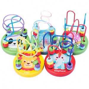 Jouet labyrinthe à perles pour tout-petits, perles colorées en bois, jeu de montagnes russes, jouets éducatifs, jouet à perles en bois - Product Image 3