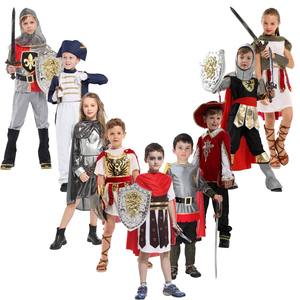 Costume <span class=keywords><strong>de</strong></span> guerrier romain, gladiateur, <span class=keywords><strong>chevalier</strong></span> médiéval pour enfants, garçons et filles, fête d'Halloween, carnaval, MIDD-007 - Product Image 3