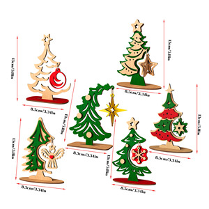 Set de Adornos Navideños de Madera para Árbol, Decoración de Mesa para Fiestas, Adorno DIY para el Hogar, Escena Invernal, Decoración Navideña - Product Image 6