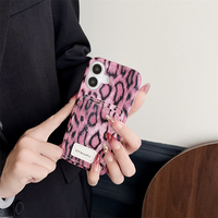 Coque de téléphone à imprimé léopard avec emplacement pour une seule carte pour iPhone 18 Pro Max 17 16 15 14 13, fine, antichoc, protection arrière