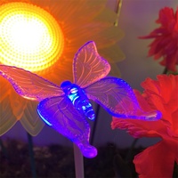 Artificielle lumineux rose Jardin cour paysage accueil décoration voie étanche led feux de fleurs