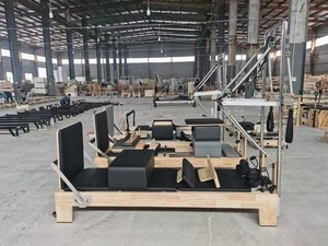 Camas de Pilates Reformer Plegables de Cuero Personalizadas, Equipo de Gimnasio Plegable, Set de Yoga Reformer de Madera - Product Image 6