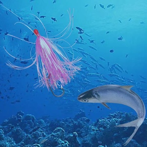 Flash Shiner con testa <span class=keywords><strong>di</strong></span> piombo pesca Jig Mylar Flash Teaser coda pesca Flash gonne esche per capelli - Product Image 5