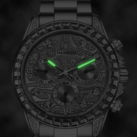 Reloj de Pulsera de Lujo con Cronógrafo de Diamantes Personalizado OEM, Relojes Mecánicos Automáticos para Hombre, Reloj de Negocios Clásico Multifuncional con Caja Plateada