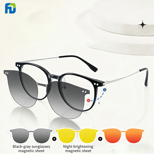 2286 Polarized Anti-blue Light Weight Full Rim Sunglasses Set Magnetic Myopia Eyeglasses Frame for Men Women Multiple Colorful