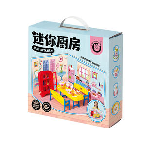 Juego de pegatinas DIY Call Play Mini Kitchen para niños, juguete de simulación con vajilla y pegatinas decorativas, edad 6+ - Product Image 1