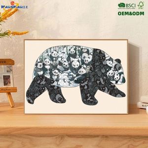 Rompecabezas de Madera de Panda Montessori para Niños, Irregular, Interactivo entre Padres e Hijos, Educativo Temprano, Dificultad Nivel Infernal - Product Image 1