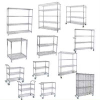Super Erecta Metro Étagère industrielle à quatre niveaux à usage intensif en fil métallique à 4 étagères Supports de stockage revêtus d'époxy Supports