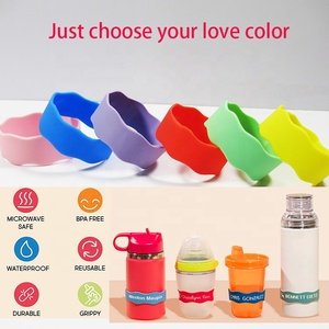 Etiqueta de Silicona Impermeable con Diseño Ondulado en Colores Variados, Precio de Fábrica, Etiqueta Promocional con Nombre, Funda para Botella con Impresión por Sublimación - Product Image 3