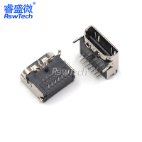 Conector de enchufe de Puerto Hdmi de 19 pines tipo C USB personalizado Cable de fibra óptica de bloqueo con conectores de 90 grados conector de enchufe macho Hdmi