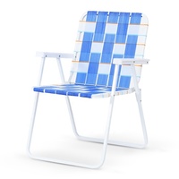 Chaise d'extérieur moderne en métal zéro gravité, chaise de plage pliable Web avec ceinture PE