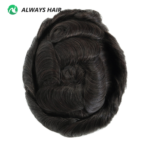 Toupet da <span class=keywords><strong>Uomo</strong></span> Economico e Resistente in Mono PU, Sistema di Capelli Umani Indiani, Stile Libero, Colore Nero Naturale, Misure Varie 5x7 5x8 6x8 6x9 7x9 7x10 8x10 8x11 9x11 - Product Image 5