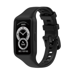 Bracelet de montre en silicone de couleur unie pour Huawei <span class=keywords><strong>Band7</strong></span>/6/honor Band, accessoires pour montre intelligente - Product Image 1
