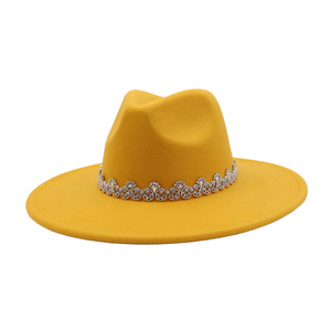 OEM di cristallo di lusso strass <span class=keywords><strong>cappelli</strong></span> in feltro Fedora occidentali che vendono caldo donne che indossano quotidianamente gioielli <span class=keywords><strong>cappelli</strong></span> a cilindro Sombrero - Product Image 4