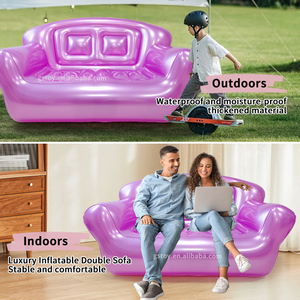 Sofá Inflable Doble Transparente de PVC, Portátil, de Inflado Rápido, Sillón Plegable para Acampar al Aire Libre e Interior - Product Image 5