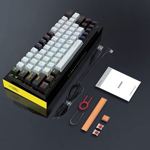 <b>Wireless</b> 60% Mechanical Gaming Keyboard Bt/2.4g Usb Type-c Rgb Backlit 63 Keys Compact Metal Red Switches Programmable - Product Image 2