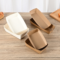 Plateau de service économique et alimentaire sécurisé en kraft vierge, empilable, pour la restauration événementielle