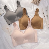 Soutien-gorge sans fil confortable en gelée, coupe une pièce, à décolleté ondulé, avec bretelles amovibles et ajustables, bonnets en forme de goutte d'eau, pour femmes grandes tailles