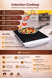 Vente flash - <span class=keywords><strong>Plaque</strong></span> de cuisson à <span class=keywords><strong>induction</strong></span> portable double, 2 zones, commande tactile, pour la cuisine à domicile - Product Image 3