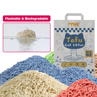 Litière pour chat en tofu naturel, légère, agglomérante, absorbant les odeurs, 4L 10L, prix usine OEM, pour distributeurs