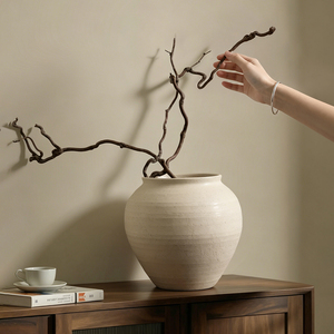Vase en céramique TONFO moderne Wabi-Sabi, <span class=keywords><strong>pot</strong></span> à fleurs rustique minimaliste en argile mate, <span class=keywords><strong>pot</strong></span> décoratif nordique pour fleurs séchées - Product Image 1