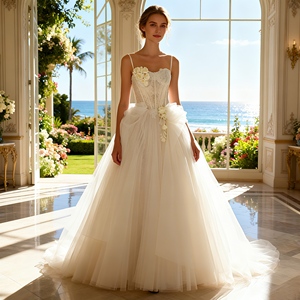 Neck Design of Chiffon Wedding Dress