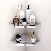 Étagère de salle de bain triangulaire moderne en acier inoxydable 304, écologique, étanche, petite étagère d'angle pour salle de douche, utilisation hôtelière
