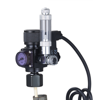Régulateur de pression d'aquarium en acier inoxydable à une seule étape DICI DC02-02C, compteur de bulles, électrovanne, clapet anti-retour, pression 0-90 psi