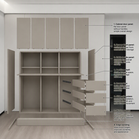 Armoire Art Déco blanche avec gain de place, tiroirs et penderie sans poignées, meuble de chambre à coucher OEM ODM