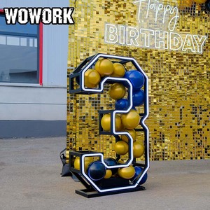 Marco de Metal Personalizado en 3D con Letras y Números de Mosaico para Eventos, Fotos, Cabina de Fotos, Suministros para Bodas, WOWORK Fushun 2026 - Product Image 2