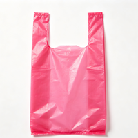 Sacs de courses en plastique HDPE imprimés rose vif, disponibles en stock, pour t-shirts