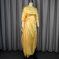 Robes décontractées pour femmes en deux pièces, hauts à manches longues à col rond rayés et ensembles de jupes longues