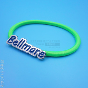 Élastique à cheveux personnalisé en alliage de zinc noir avec logo métallique imprimé, cadeau promotionnel, design géométrique - Product Image 4