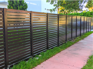Clôture en aluminium, matériau métallique moderne, design de clôture de jardin, revêtement en poudre, clôture de délimitation personnalisée à lattes - Product Image 6