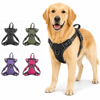 Harnais pour chien robuste anti-traction, gilet pour grand chien, réfléchissant, avec poignée rembourrée, anti-choc, ceinture de sécurité de voiture extensible, sûr et réglable