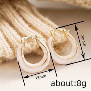 Orecchini a Cerchio Scintillanti in Smalto per Donne, Gioielli Eleganti per Uso Quotidiano - Product Image 4