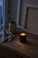 Bougie artisanale en cire de soja écologique dans un pot en céramique, style vintage, coffret d'aromathérapie fait main pour les fêtes