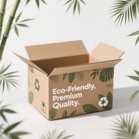 Carton d'expédition kraft écologique avec motif végétal blanc et boîte postale recyclable de qualité supérieure